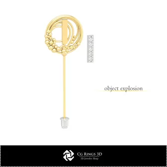 Broche 3D avec la lettre I Home, bijou 3D DAO, broches 3D DAO, épingle-broche 3D