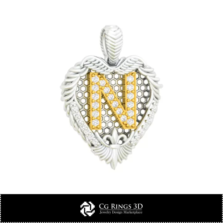 Colgante con letra N - CAD 3D Colgante con letra N - CAD 3D
