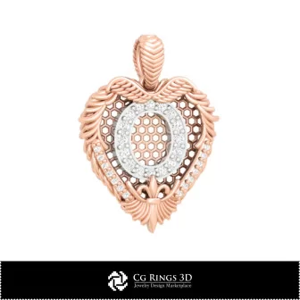 Pendentif avec lettre O - CAO 3D Maison, CAO 3D Bijoux, CAO 3D Pendentifs, Pendentifs lettre 3D