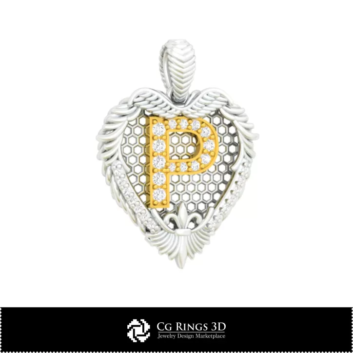 Colgante con la letra P - CAD 3D Colgante con la letra P - CAD 3D
