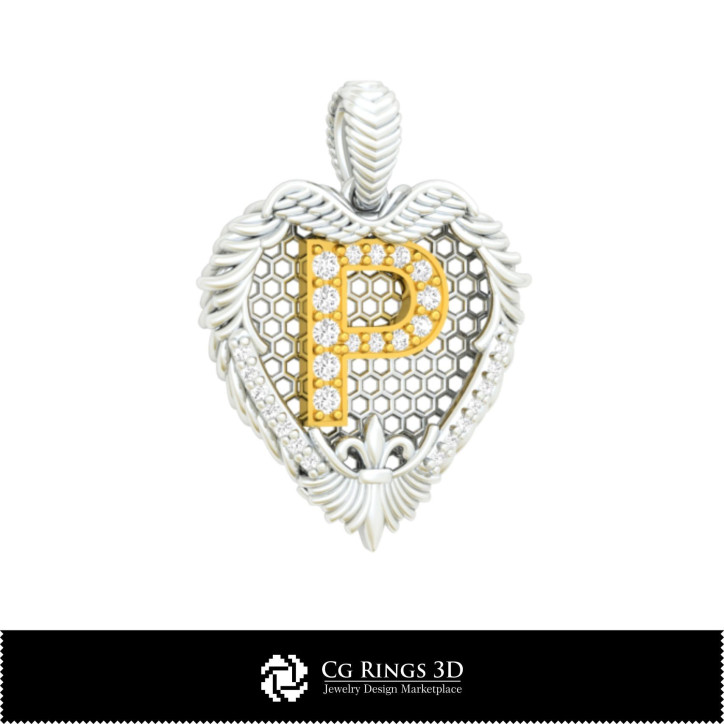 Pendant With Letter P - 3D CAD