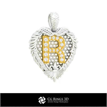 Pendant With Letter R - 3D CAD