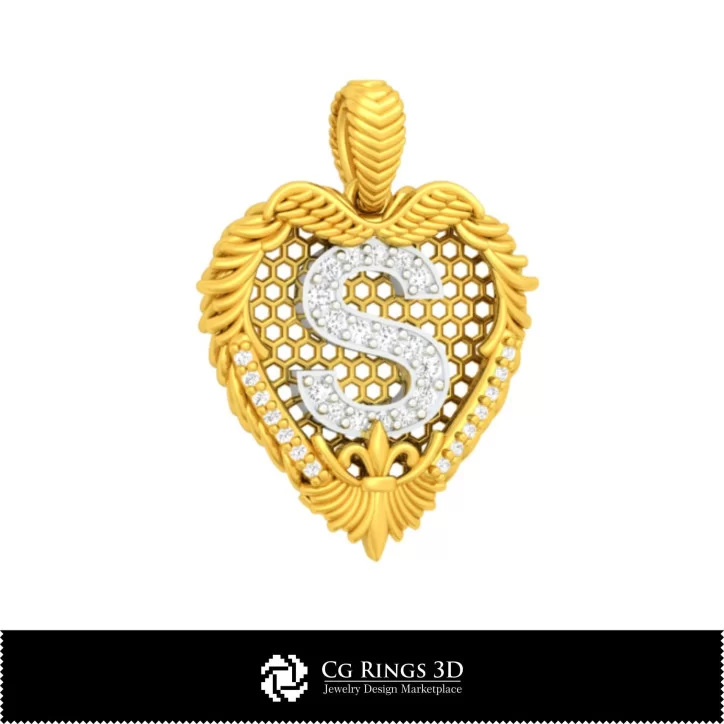 Pendant With Letter S - 3D CAD