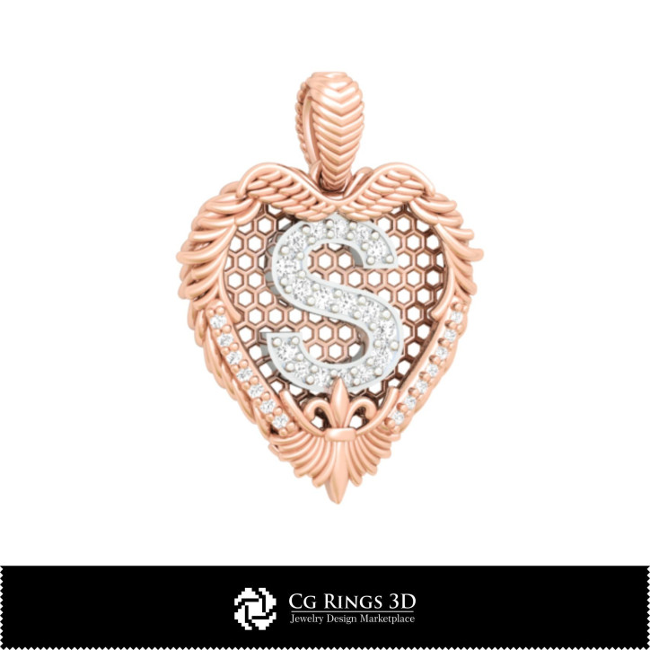 Pendant With Letter S - 3D CAD