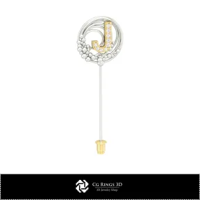 Broche 3D avec lettre J