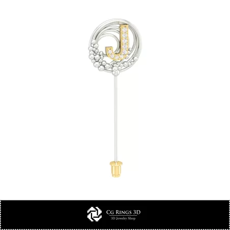 Broche 3D avec lettre J