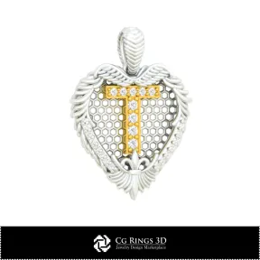 Pendant With Letter T - 3D CAD Home, Jewelry 3D CAD, Pendants 3D CAD , 3D Letter Pendants