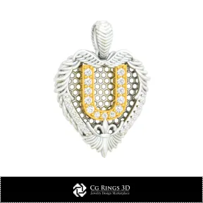 Pendant With Letter U - 3D CAD