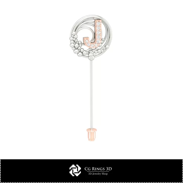 Broche 3D avec lettre J