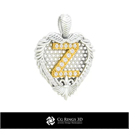 Pendant With Letter Z - 3D CAD