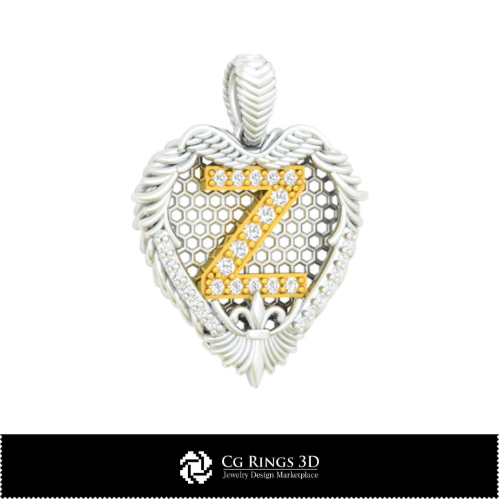 Pendant With Letter Z - 3D CAD