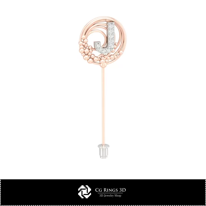 Broche 3D avec lettre J