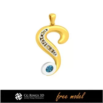 Pendant - Free 3D Model (Covid-19) - 3D CAD Home, Bijuterii 3D , Bijuterii Gratuite 3D, Pandative 3D CAD, Pandativ cu Diamante 3