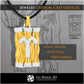 Aries Zodiac Pendant - 3D CAD Home,  Jewelry 3D CAD, Pendants 3D CAD , 3D Zodiac Pendants