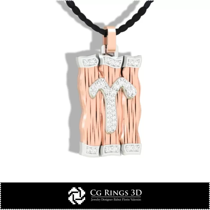 Ciondolo Zodiaco Ariete - CAD 3D