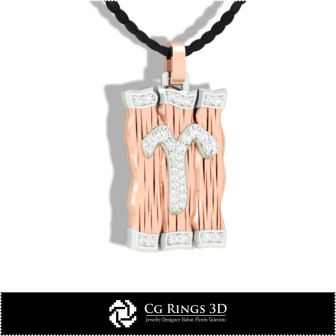 Aries Zodiac Pendant - 3D CAD Home, Bijoux 3D CAO, Pendentifs 3D CAO, Pendentifs du Zodiaque 3D