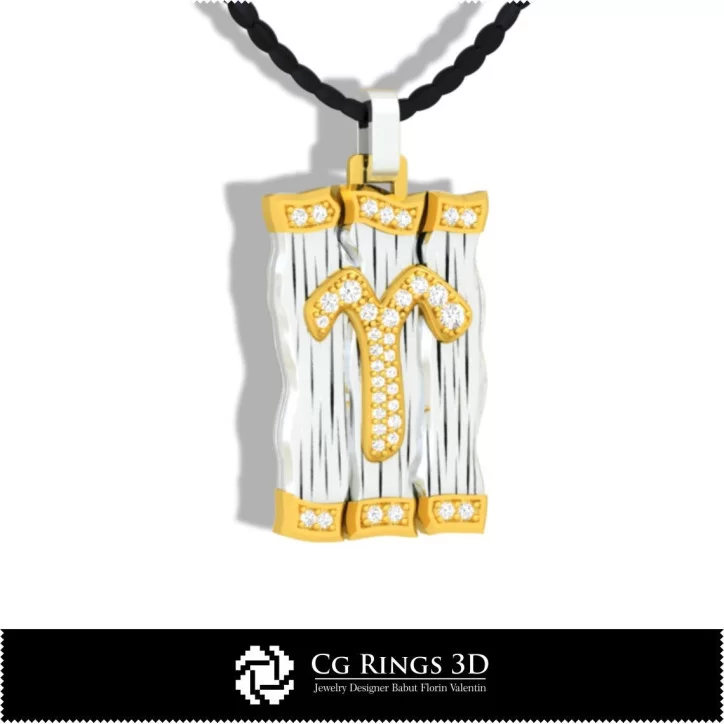 Aries Zodiac Pendant - 3D CAD