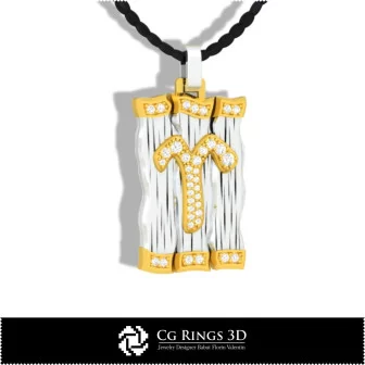 Aries Zodiac Pendant - 3D CAD Home, Jewelry 3D CAD, Pendants 3D CAD , 3D Zodiac Pendants