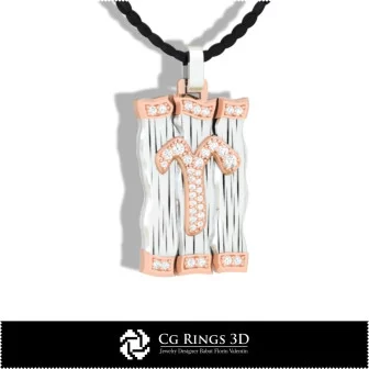 Aries Zodiac Pendant - 3D CAD Home, Bijoux 3D CAO, Pendentifs 3D CAO, Pendentifs du Zodiaque 3D