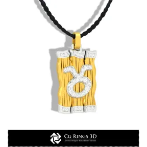 Ciondolo Zodiaco Toro - CAD 3D