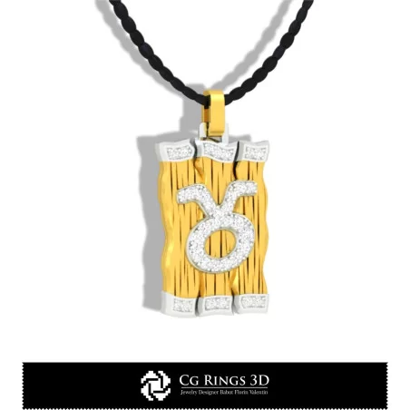Pendentif Signe du Taureau - CAO 3D