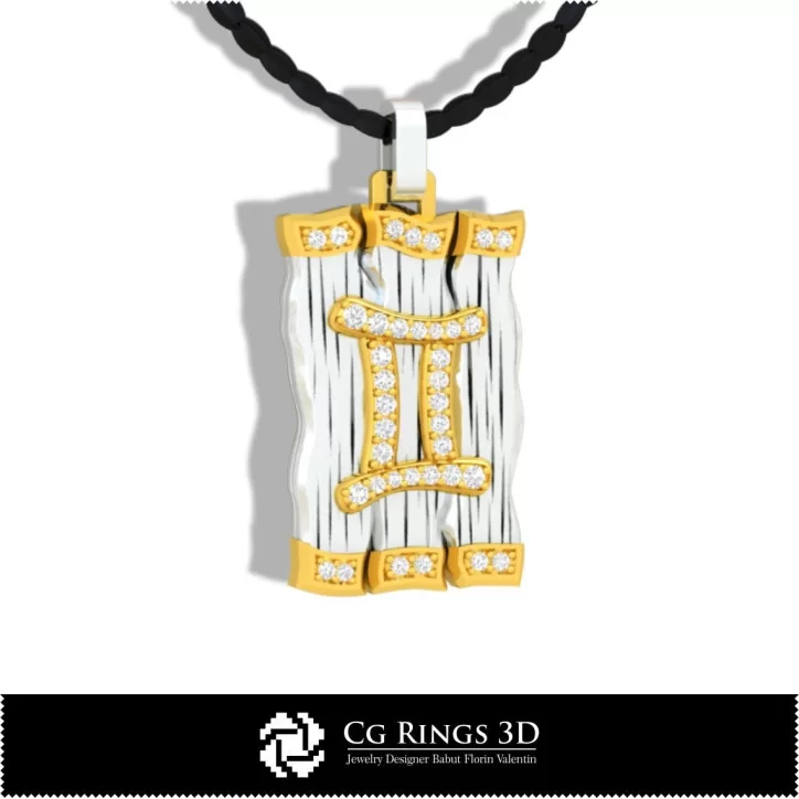 Gemini Zodiac Pendant - 3D CAD