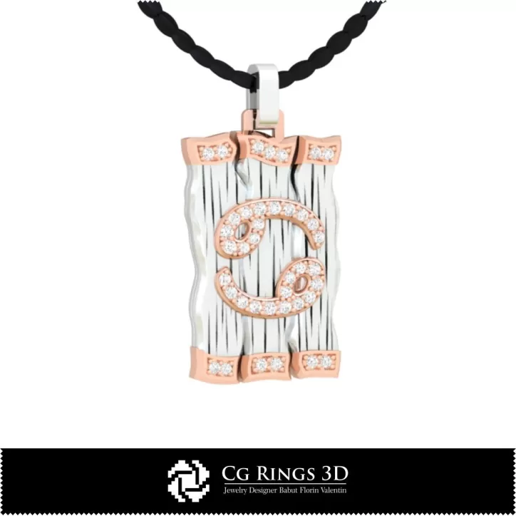 Krebs Sternzeichen Anhänger - Schmuck 3D-CAD
