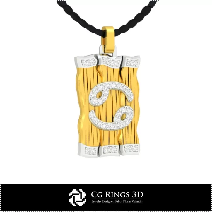 Ciondolo Zodiaco Cancro - Gioielli CAD 3D Ciondolo Zodiaco Cancro - Gioielli CAD 3D