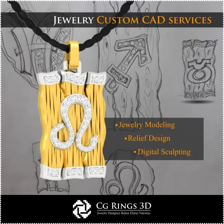 狮子座项坠 - 3D CAD