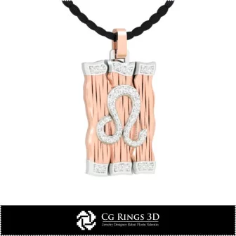 Leo Zodiac Pendant - 3D CAD Home, Bijuterii 3D , Pandative 3D CAD, Pandativ cu Diamante 3D , Pandativ cu Zodii 3D