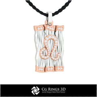 Leo Zodiac Pendant - 3D CAD Home, Bijoux 3D CAO, Pendentifs 3D CAO, Pendentifs Diamant 3D, Pendentifs du Zodiaque 3D