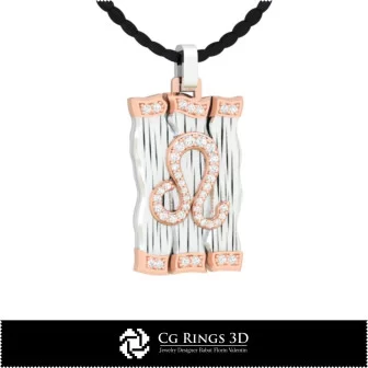 Leo Zodiac Pendant - 3D CAD Home, Bijuterii 3D , Pandative 3D CAD, Pandativ cu Diamante 3D , Pandativ cu Zodii 3D