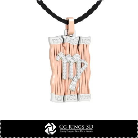 Virgo Zodiac Pendant - 3D CAD