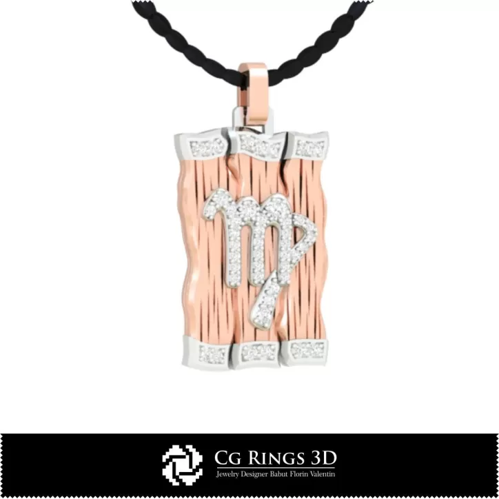 Ciondolo Zodiaco Vergine - CAD 3D