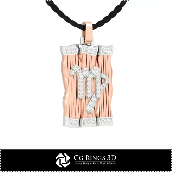 Virgo Zodiac Pendant - 3D CAD