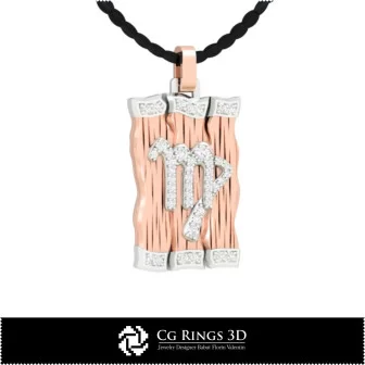 Pendentif Vierge - CAO 3D pour la maison, CAO 3D de bijoux, CAO 3D de pendentifs, pendentifs diamant 3D, pendentifs zodiaque 3D
