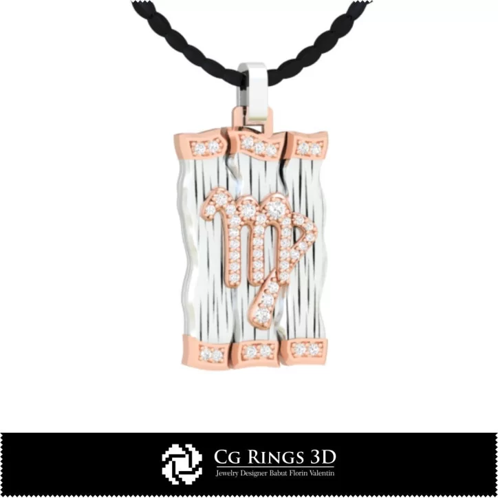 Virgo Zodiac Pendant - 3D CAD