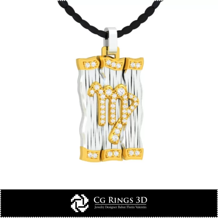 Virgo Zodiac Pendant - 3D CAD