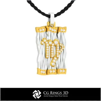 Virgo Zodiac Pendant - 3D CAD Home, Bijuterii 3D , Pandative 3D CAD, Pandativ cu Diamante 3D , Pandativ cu Zodii 3D