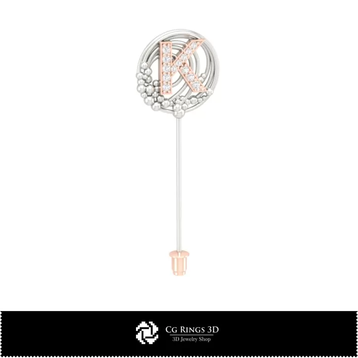 Broche 3D avec Lettre K