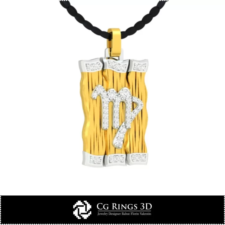 Virgo Zodiac Pendant - 3D CAD