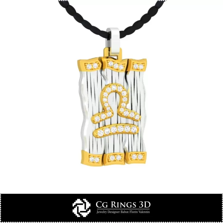 Pendentif Signe du Zodiaque Balance - DAO 3D