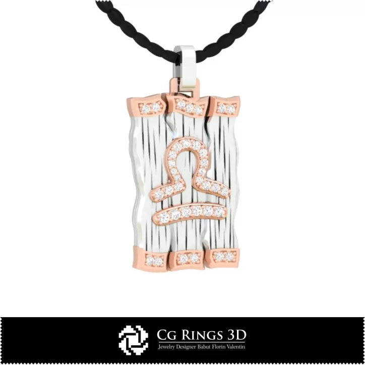 Pendentif Signe du Zodiaque Balance - DAO 3D