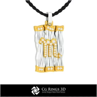 Scorpio Zodiac Pendant - 3D CAD Home, Bijoux 3D CAO, Pendentifs 3D CAO, Pendentifs Diamant 3D, Pendentifs du Zodiaque 3D