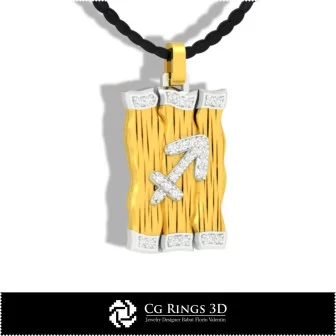 Sagittarius Zodiac Pendant - 3D CAD Home, Bijoux 3D CAO, Pendentifs 3D CAO, Pendentifs Diamant 3D, Pendentifs du Zodiaque 3D