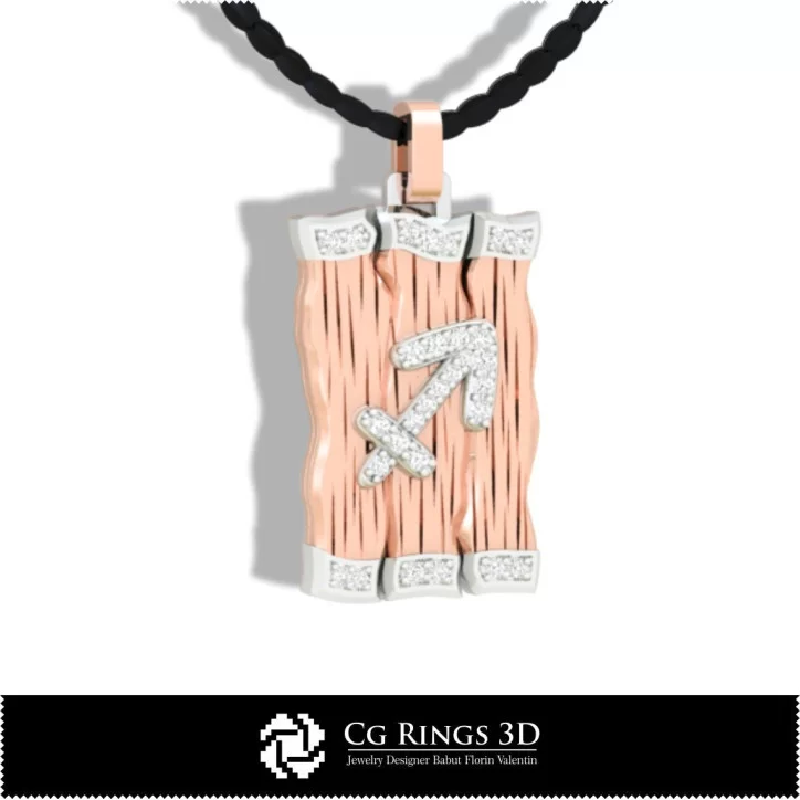 Sagittarius Zodiac Pendant - 3D CAD