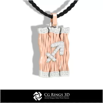 Sagittarius Zodiac Pendant - 3D CAD Home, Bijoux 3D CAO, Pendentifs 3D CAO, Pendentifs Diamant 3D, Pendentifs du Zodiaque 3D