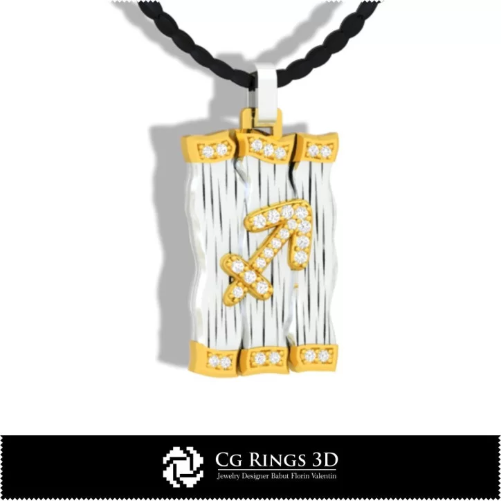 Sagittarius Zodiac Pendant - 3D CAD