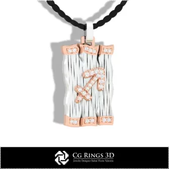 Pandantiv Zodia Săgetător - CAD 3D pentru Acasă, CAD 3D Bijuterii, CAD 3D Pandantive, Pandantive Diamant 3D, Pandantive Zodii 3D