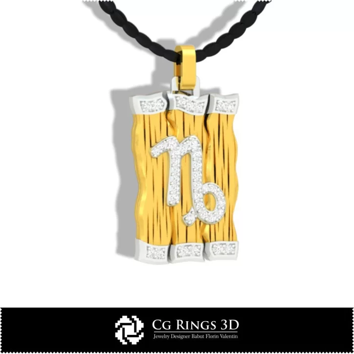 Capricorn Zodiac Pendant - 3D CAD